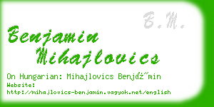 benjamin mihajlovics business card